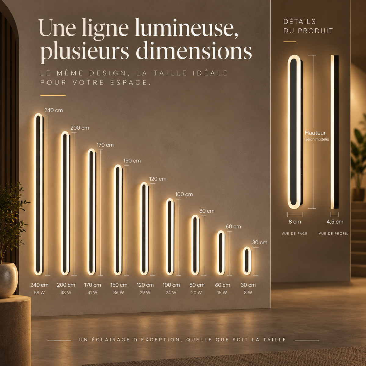 Applique murale extérieur LED moderne｜ Luma