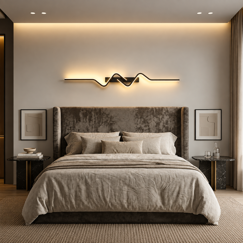 Applique murale LED design ondulée lumière indirecte ｜Auralis