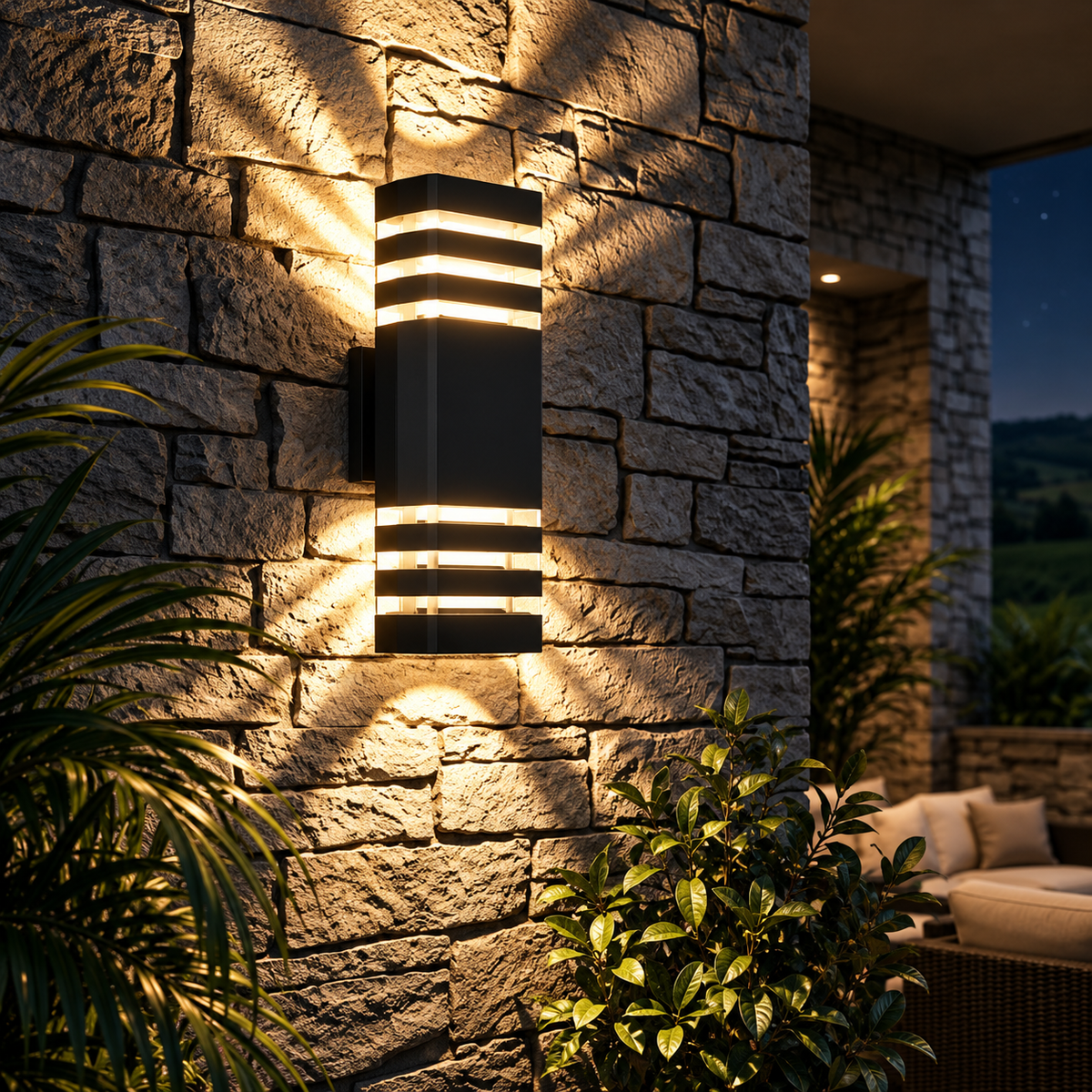 Applique murale extérieur double éclairage LED ｜ Ovo
