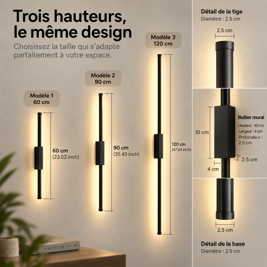 Applique murale linéaire d'intérieur ｜ Lunor