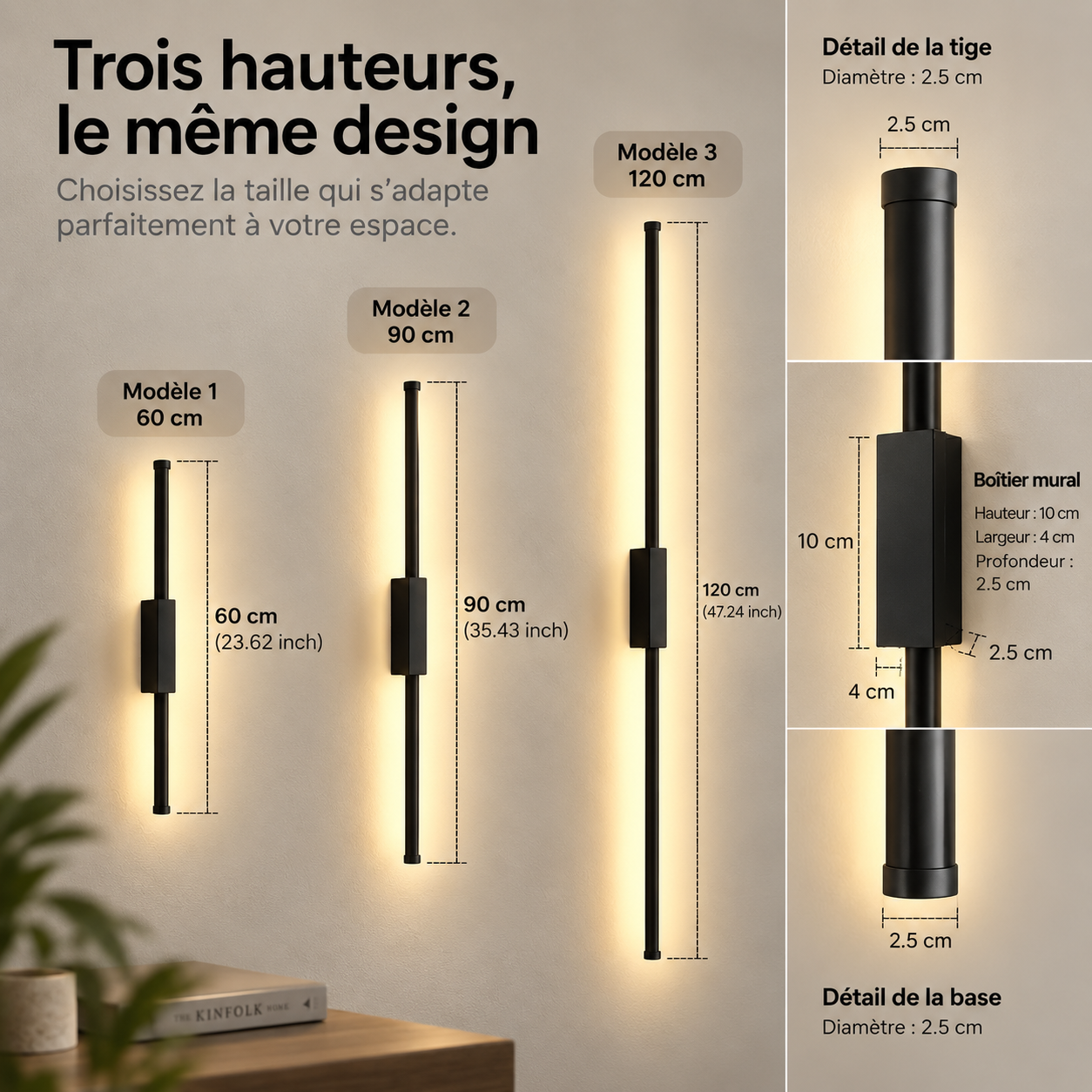 Applique murale linéaire d'intérieur ｜ Lunor