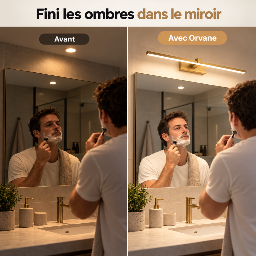 Applique murale miroir salle de bain ｜ Orvane