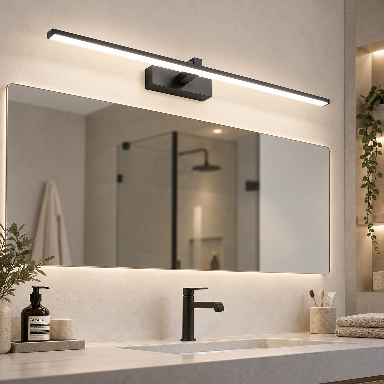 Applique murale miroir salle de bain ｜ Orvane