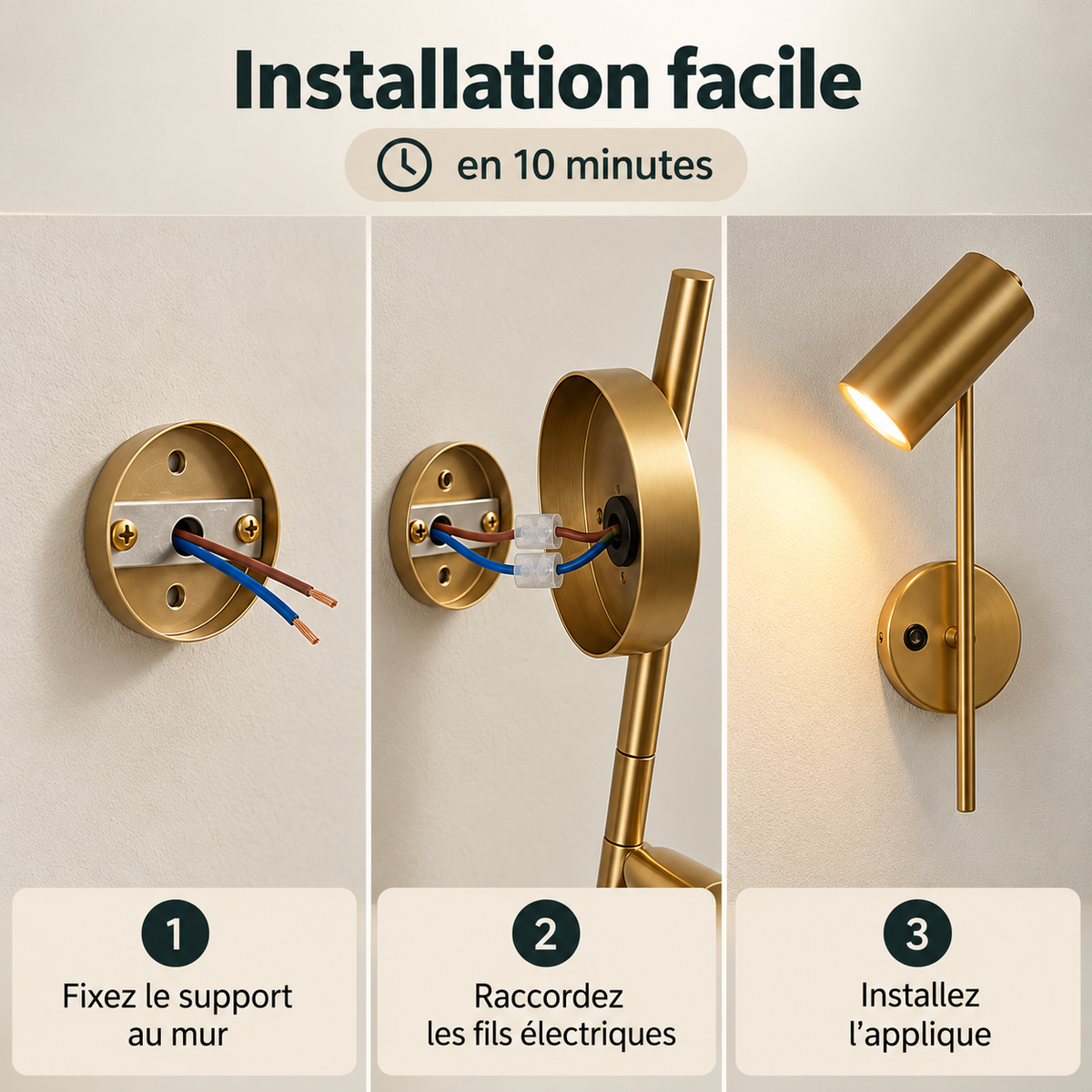 Applique murale avec interrupteur articulée ｜ Orizon