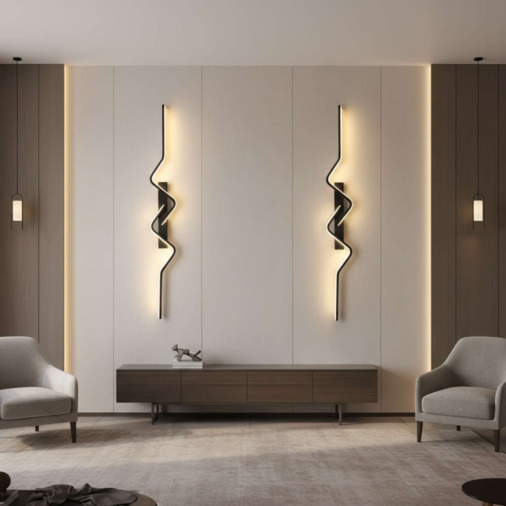 Applique murale LED design ondulée lumière indirecte ｜Auralis