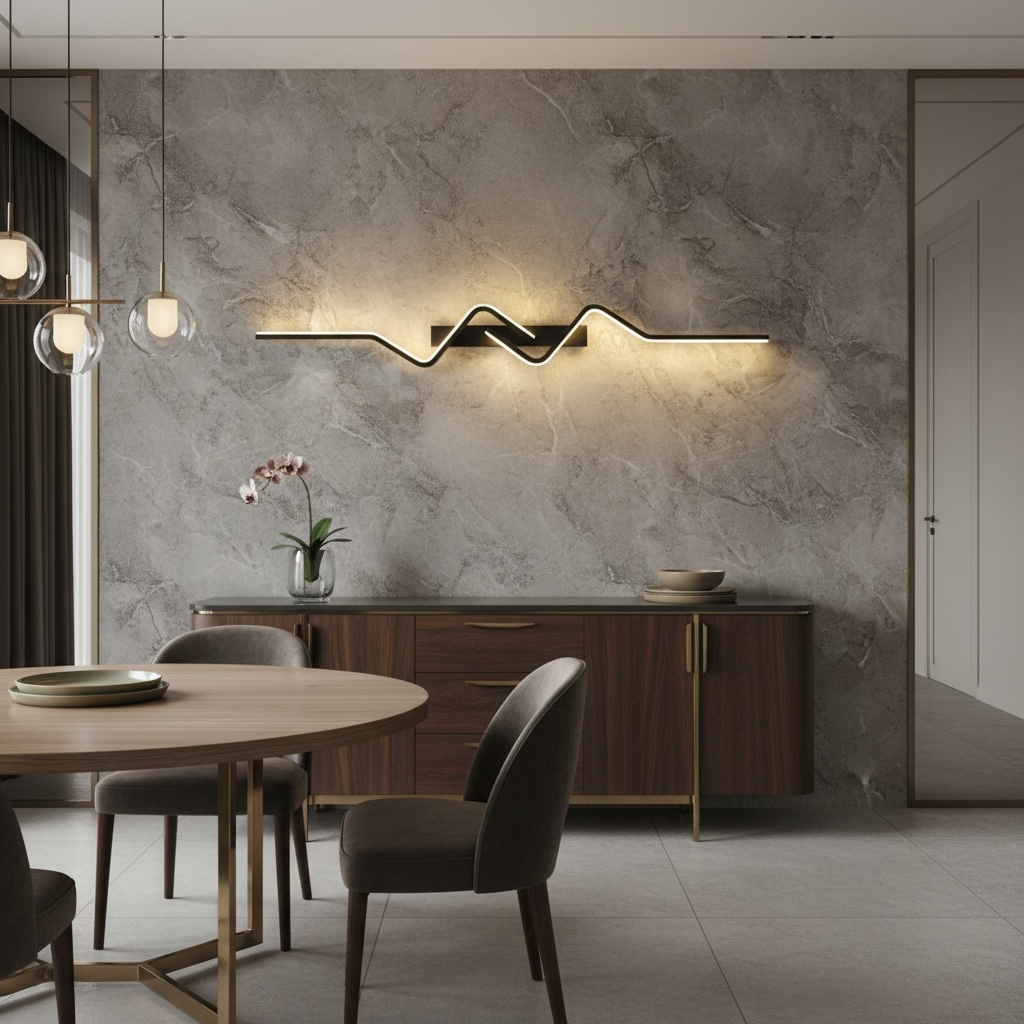 Applique murale LED design ondulée lumière indirecte ｜Auralis
