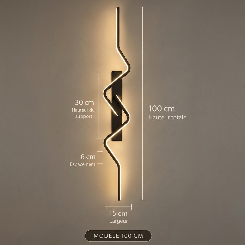 Applique murale LED design ondulée lumière indirecte ｜Auralis