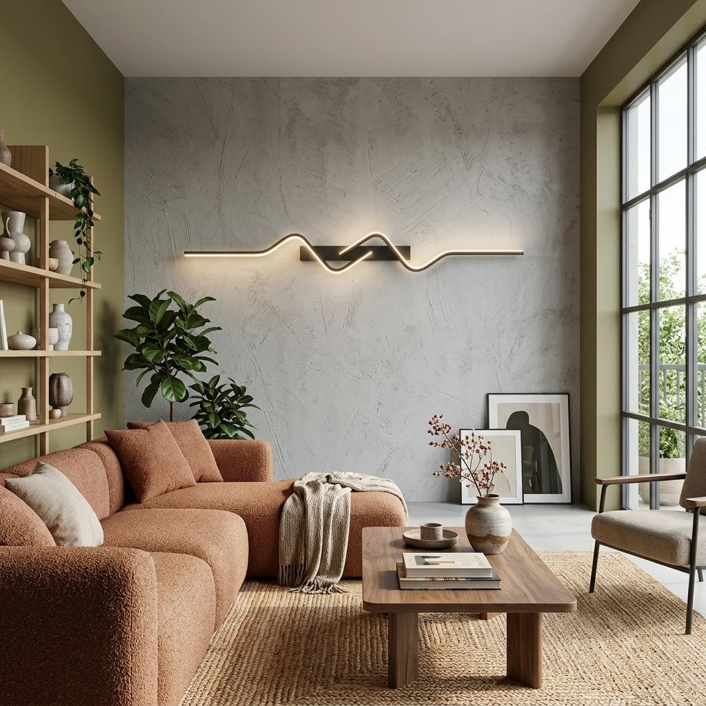 Applique murale LED design ondulée lumière indirecte ｜Auralis