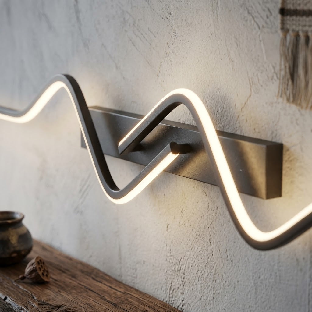 Applique murale LED design ondulée lumière indirecte ｜Auralis