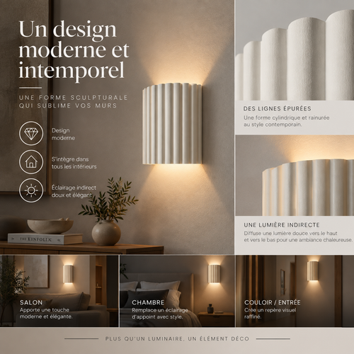 Applique murale design strié style scandinave ｜ Stria